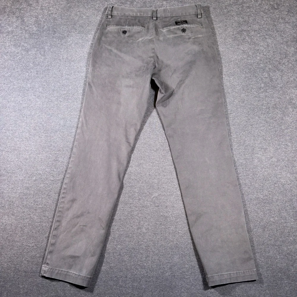 Banana Republic Chino Pants Mens 30x30 Gray Slim Fit Cotton Blend Casual Pant